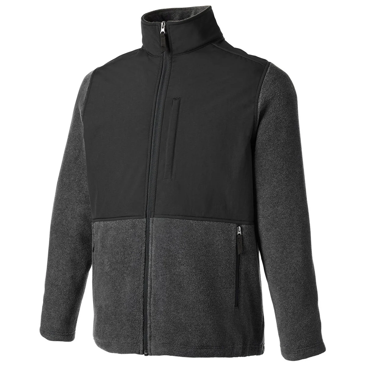Core 365 Men's Heather Charcoal/Black Journey Summit Hybrid Full Zip - Image 3