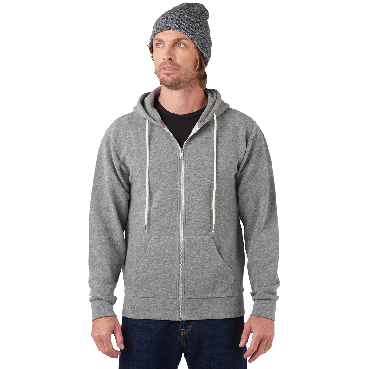 Landway Unisex Heather Grey Ottoman Textured Hoodie - Image 2