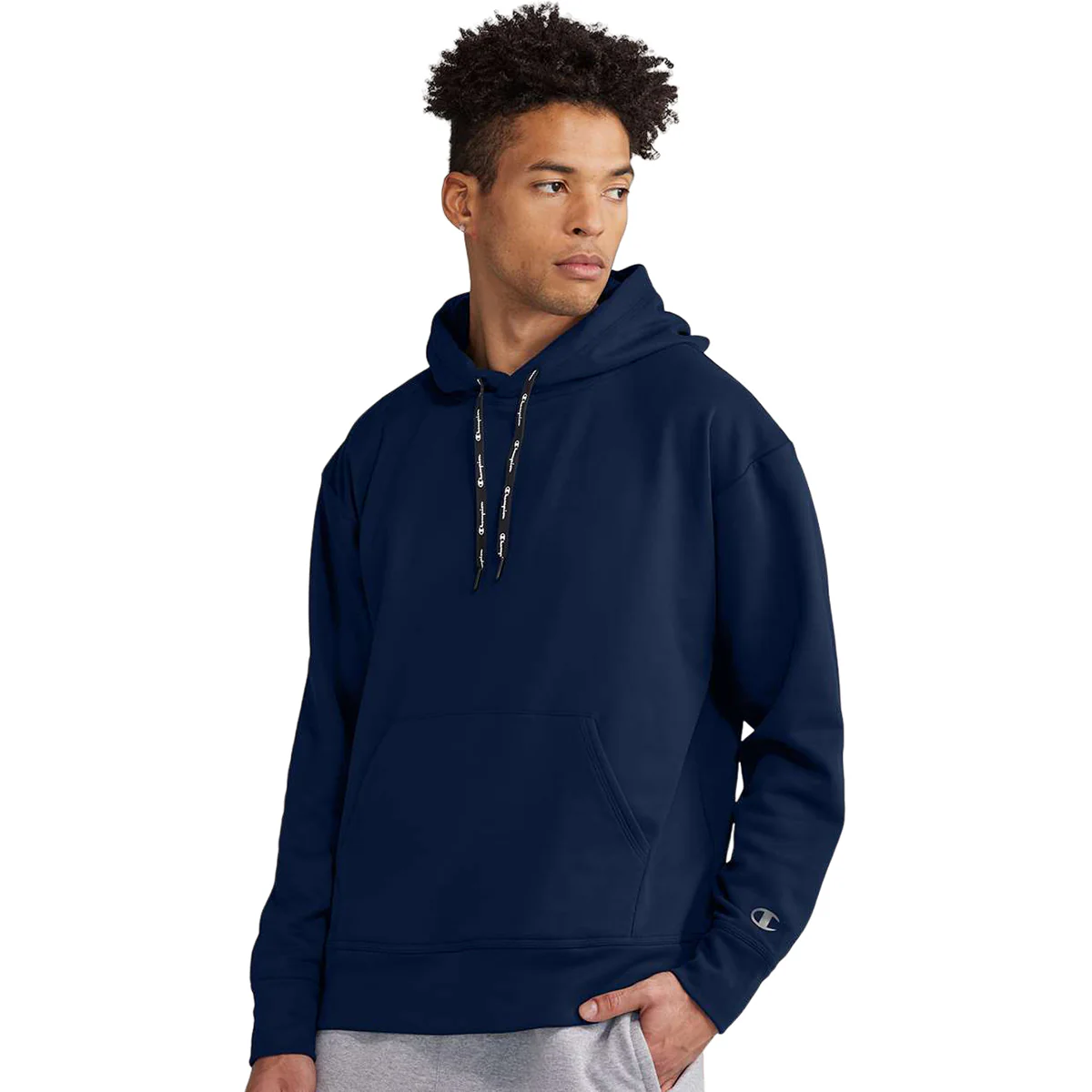 Champion Men's Athletic Navy Sport Hooded Sweatshirt - Image 3