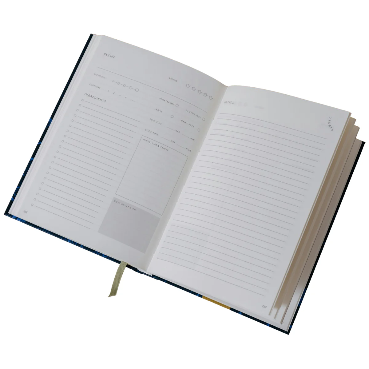Papier Blue/Light Blue Colorblock Recipe Journal - Image 4
