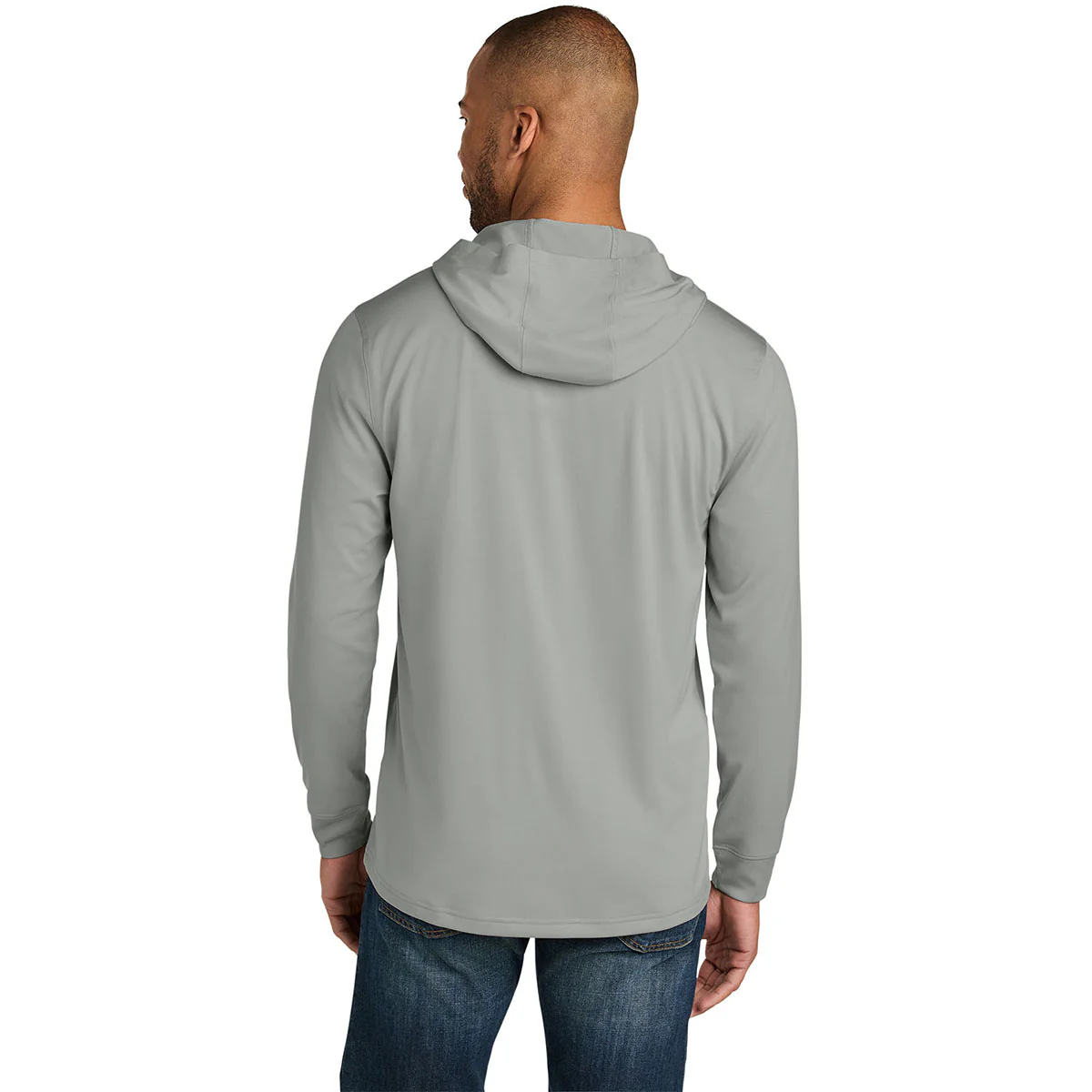 CornerStone Men's Light Grey Workwear Pro Long Sleeve Hooded Tee - Image 4