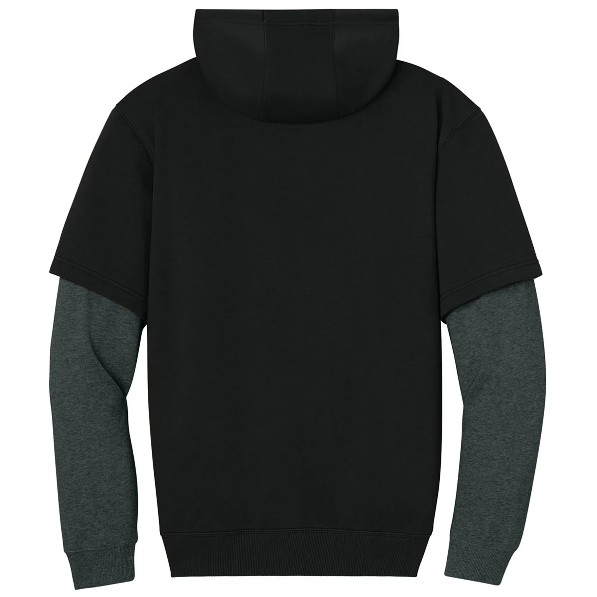 CornerStone Men's Black/Charcoal Heather Touch Fleece Layered Hoodie - Image 2