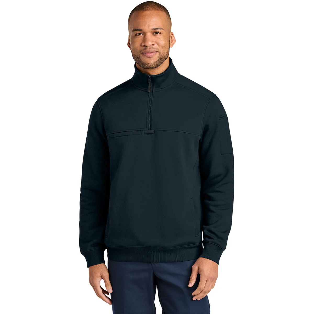 CornerStone Men's Navy Blue 12-Oz. Tough Fleece Job Shirt - Image 3