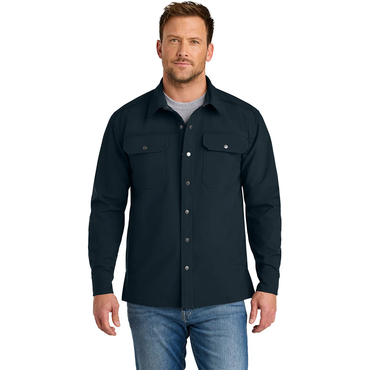 CornerStone Men's Navy Soft Shell Shirt Jacket - Image 3