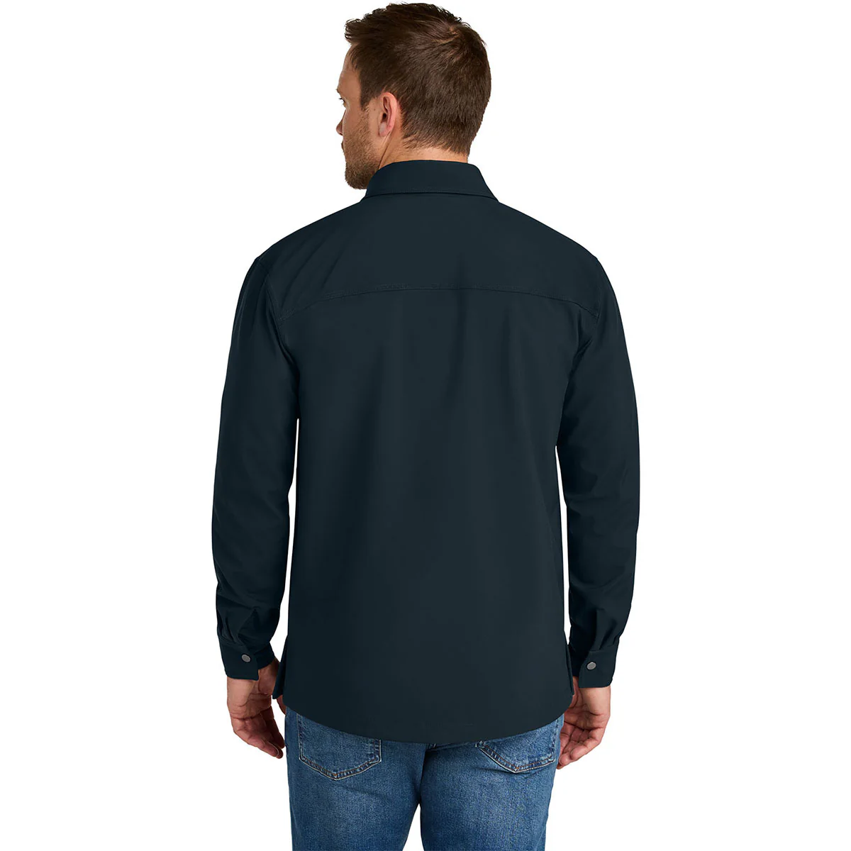 CornerStone Men's Navy Soft Shell Shirt Jacket - Image 4