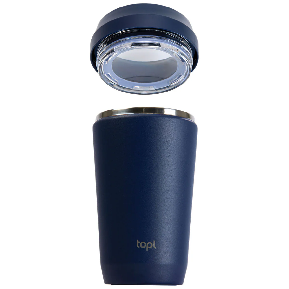 TOPL Navy 12 oz. Double Wall, Recycled Stainless Steel 360° Tumbler - Image 4