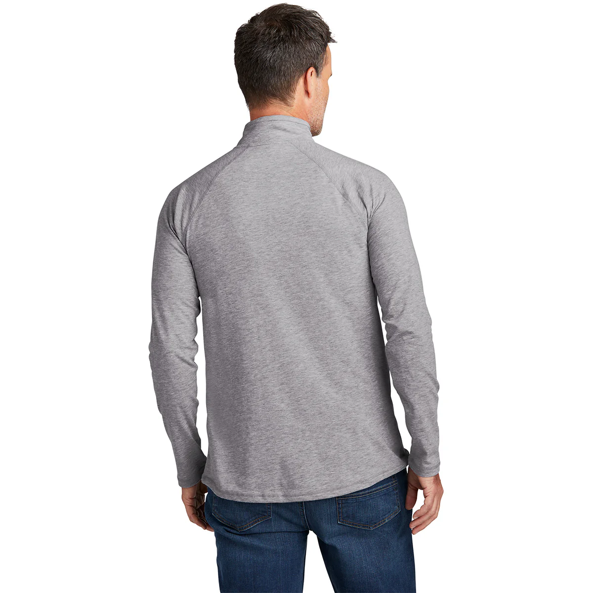 Carhartt Men's Heather Grey Force 1/4-Zip Long Sleeve T-Shirt - Image 4