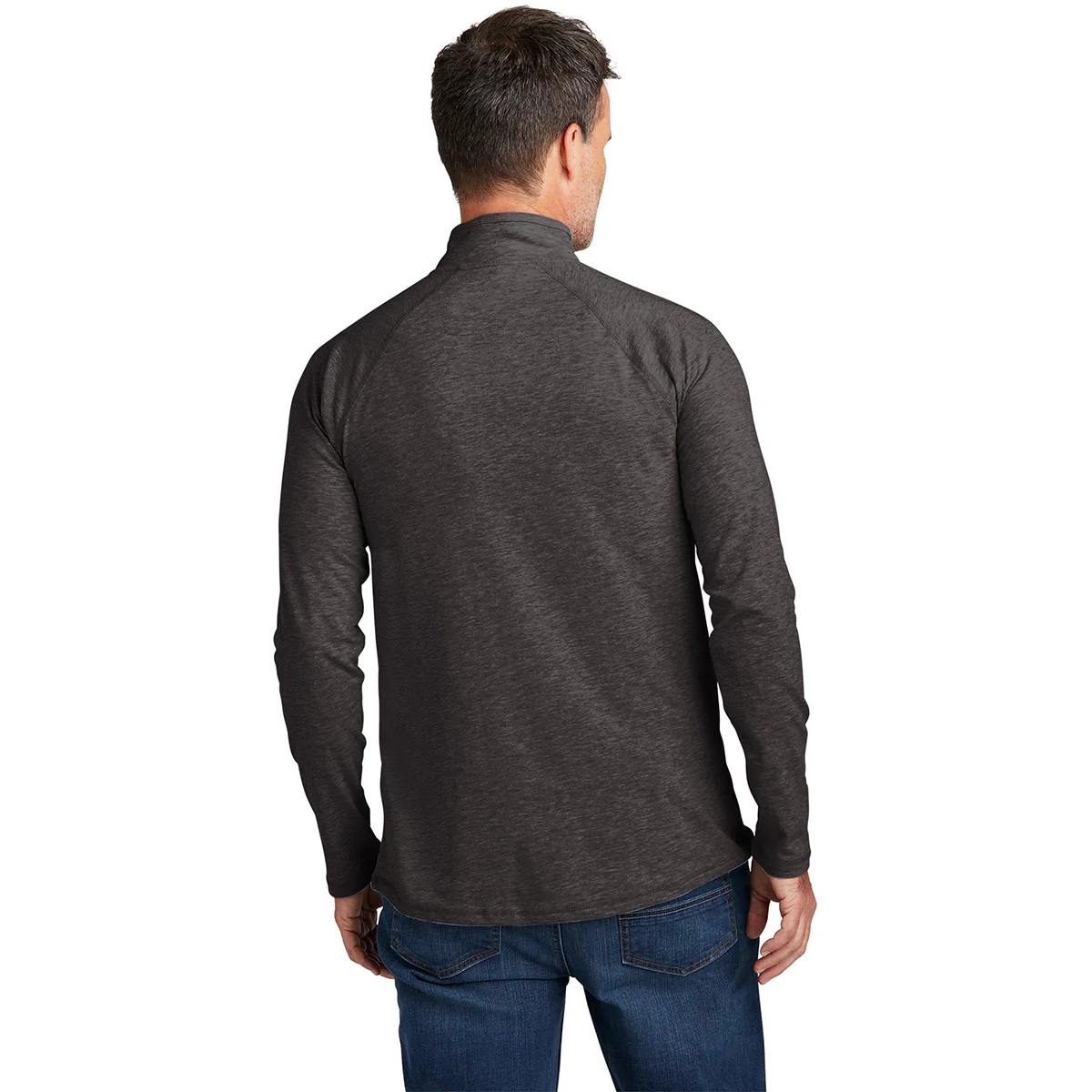 Carhartt Men's Carbon Heather Force 1/4-Zip Long Sleeve T-Shirt - Image 4