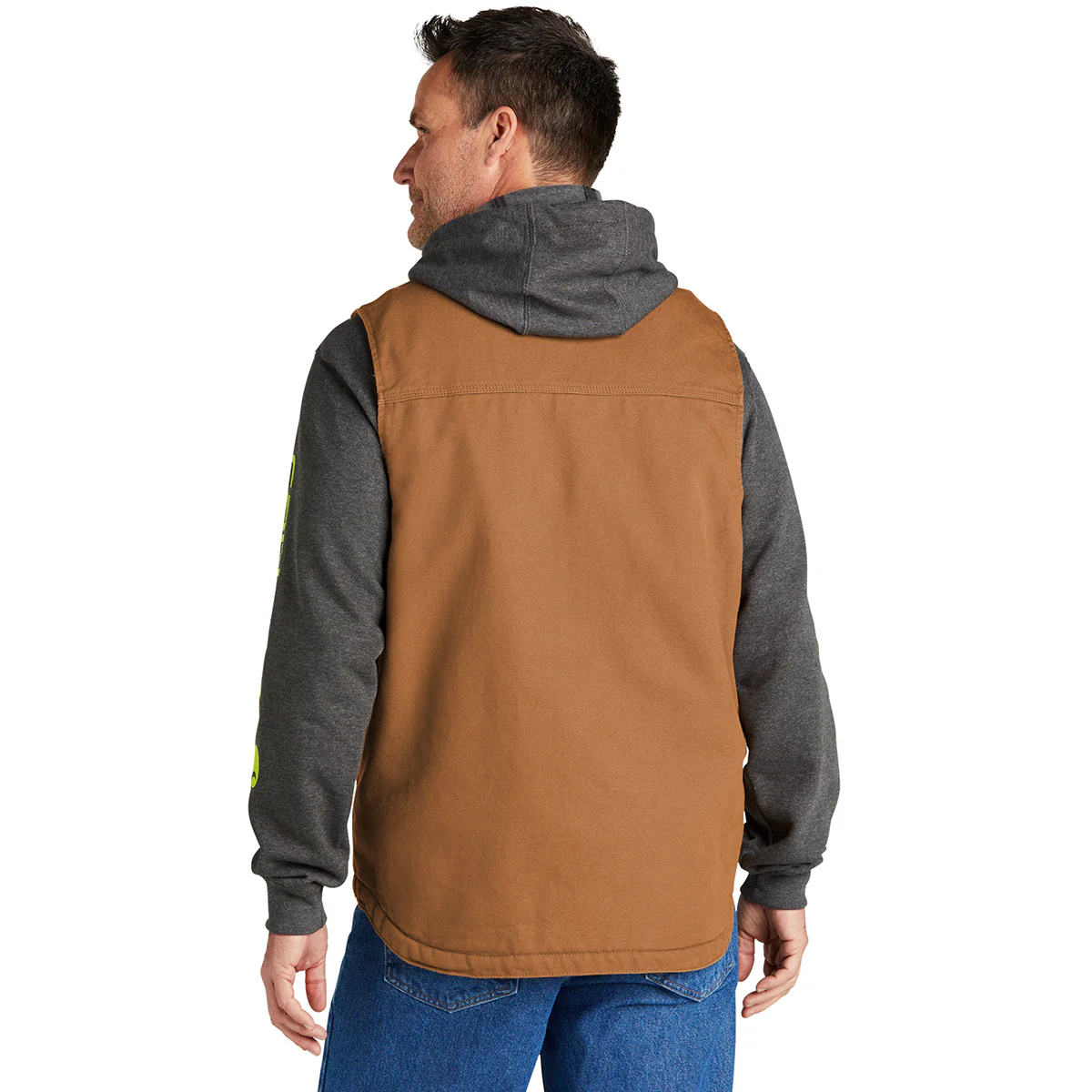 Carhartt Men's Carhartt Brown Sherpa-Lined Mock Neck Vest - Image 4