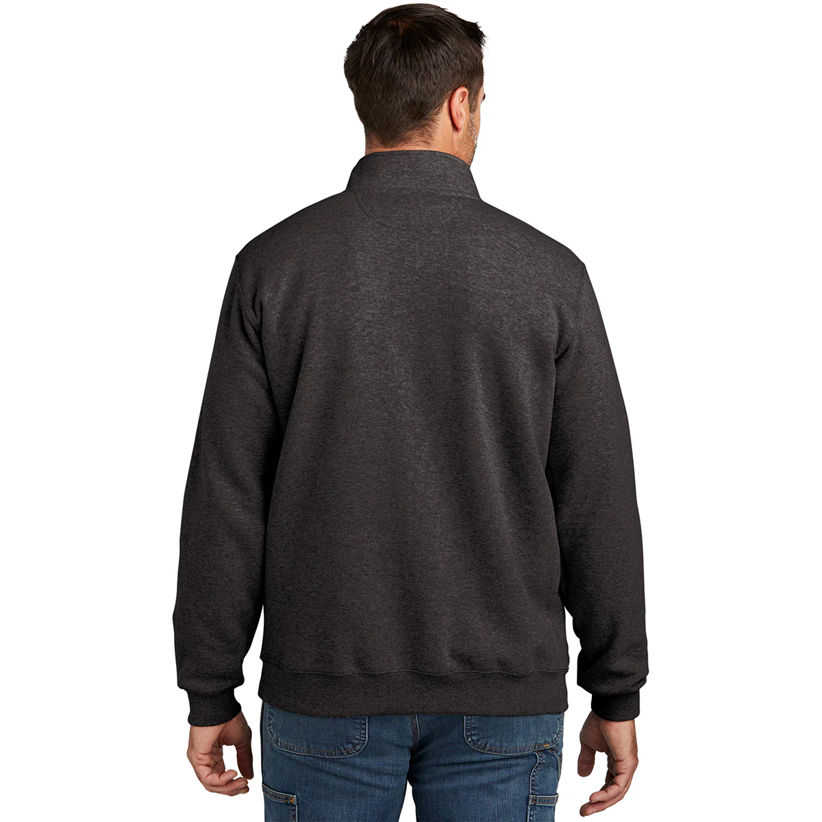 Carhartt Men's Carbon Heather Midweight 1/4-Zip Mock Neck Sweatshirt - Image 4