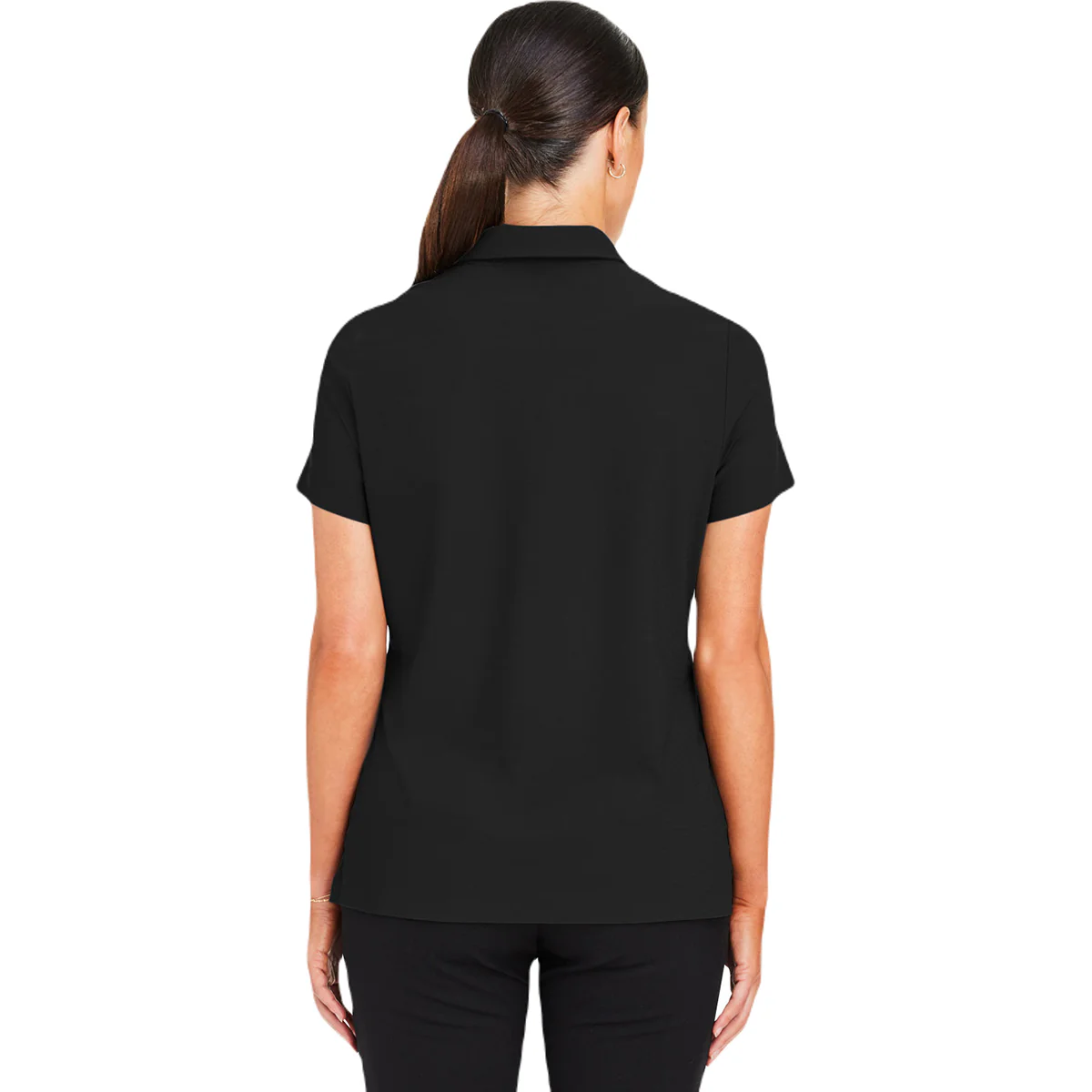 Devon & Jones Women's Black CrownLux Performance Windsor Welded Polo - Image 5