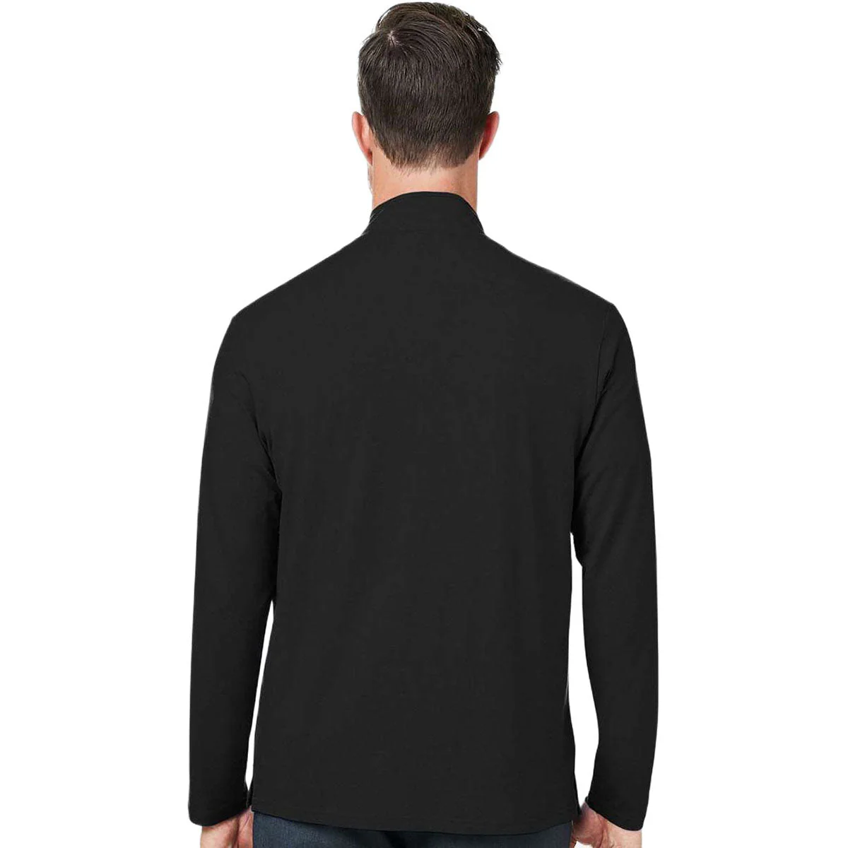 Devon & Jones Men's Black Raleigh Stretch Quarter-Zip Pullover - Image 4
