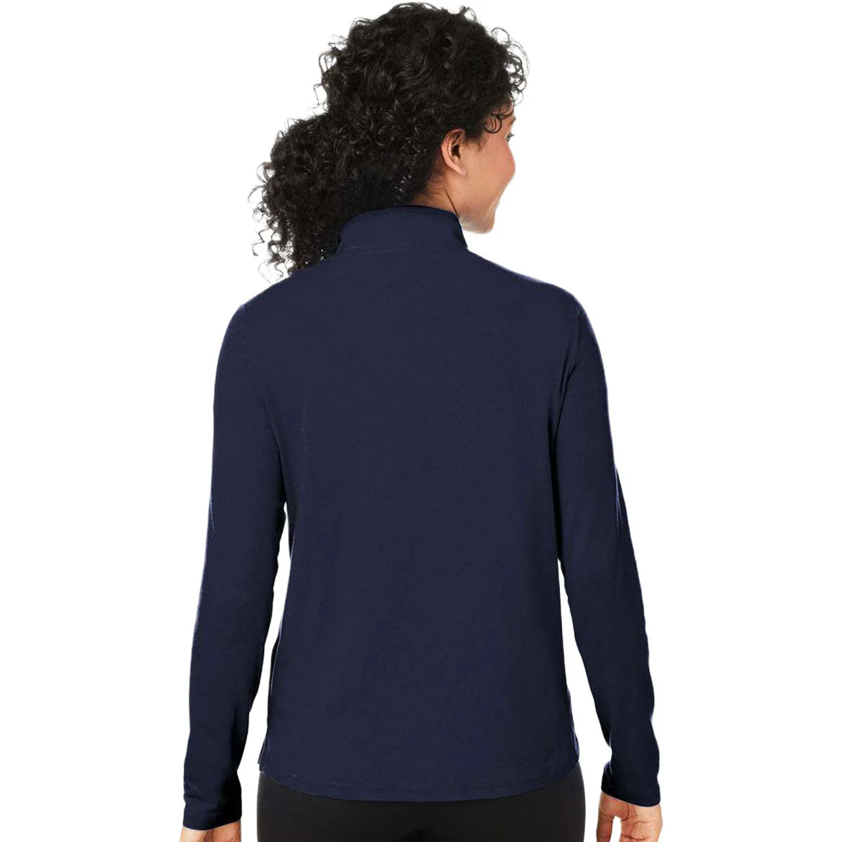 Devon & Jones Women's Navy Raleigh Stretch Quarter-Zip Pullover - Image 4