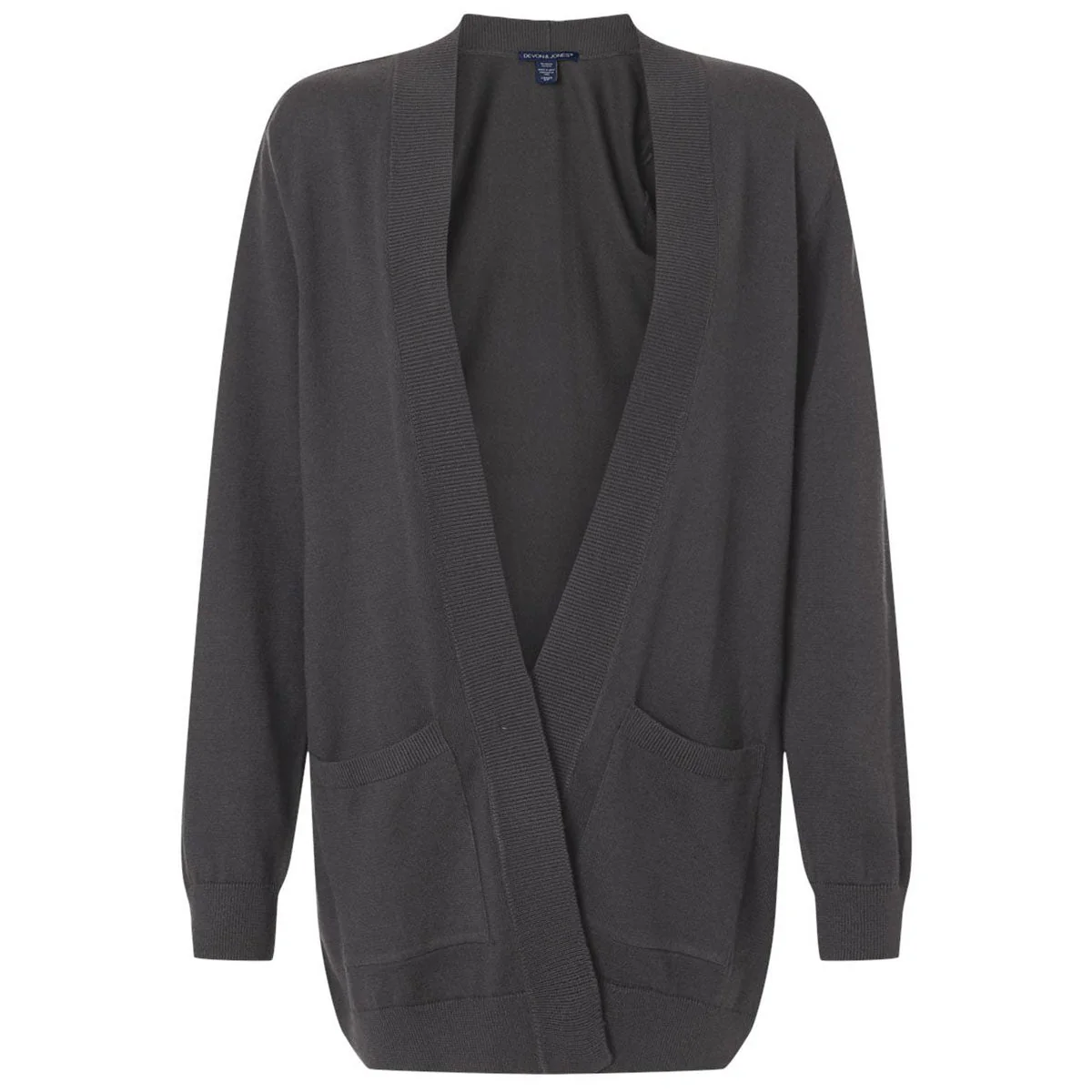 Devon & Jones Women's Graphite New Classics Open Cardigan Sweater
