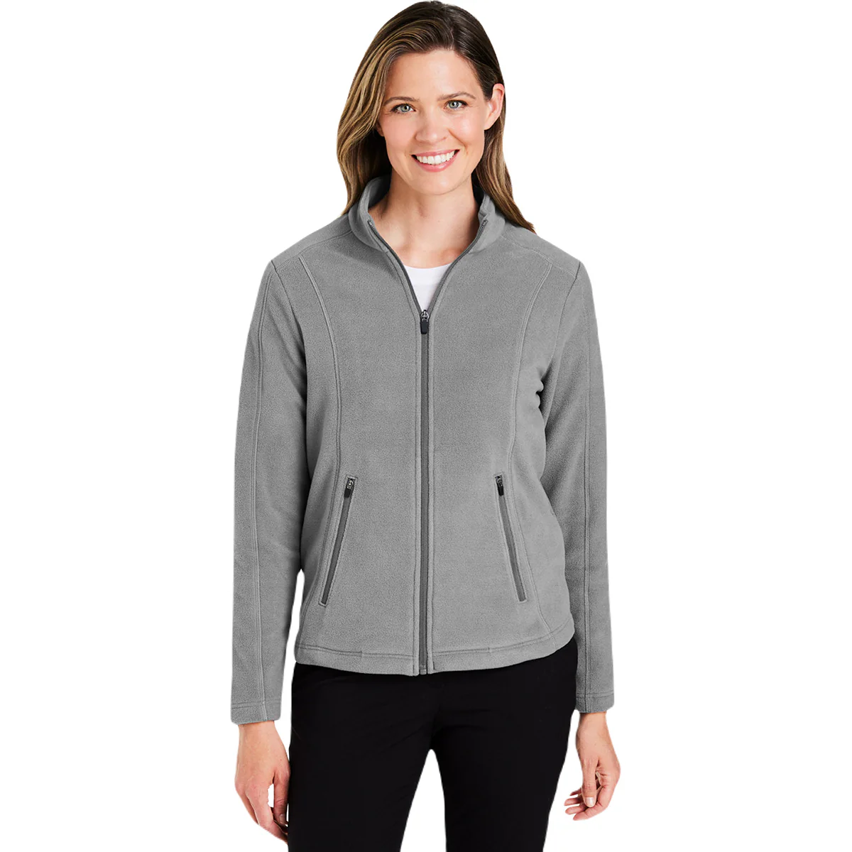 Devon & Jones Women's Graphite CrownLux Performance Fleece Full-Zip - Image 4