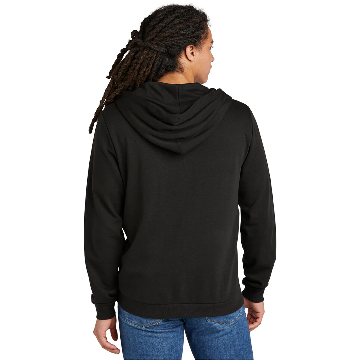 District Men's Black Perfect Tri Fleece Full-Zip Hoodie - Image 4