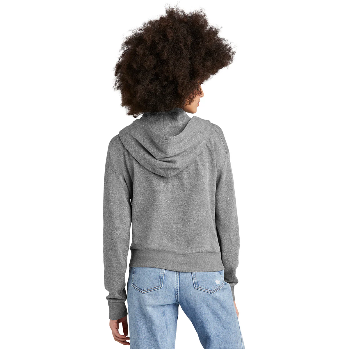 District Women's Heathered Charcoal Perfect Tri Fleece 1/2-Zip Pullover - Image 4