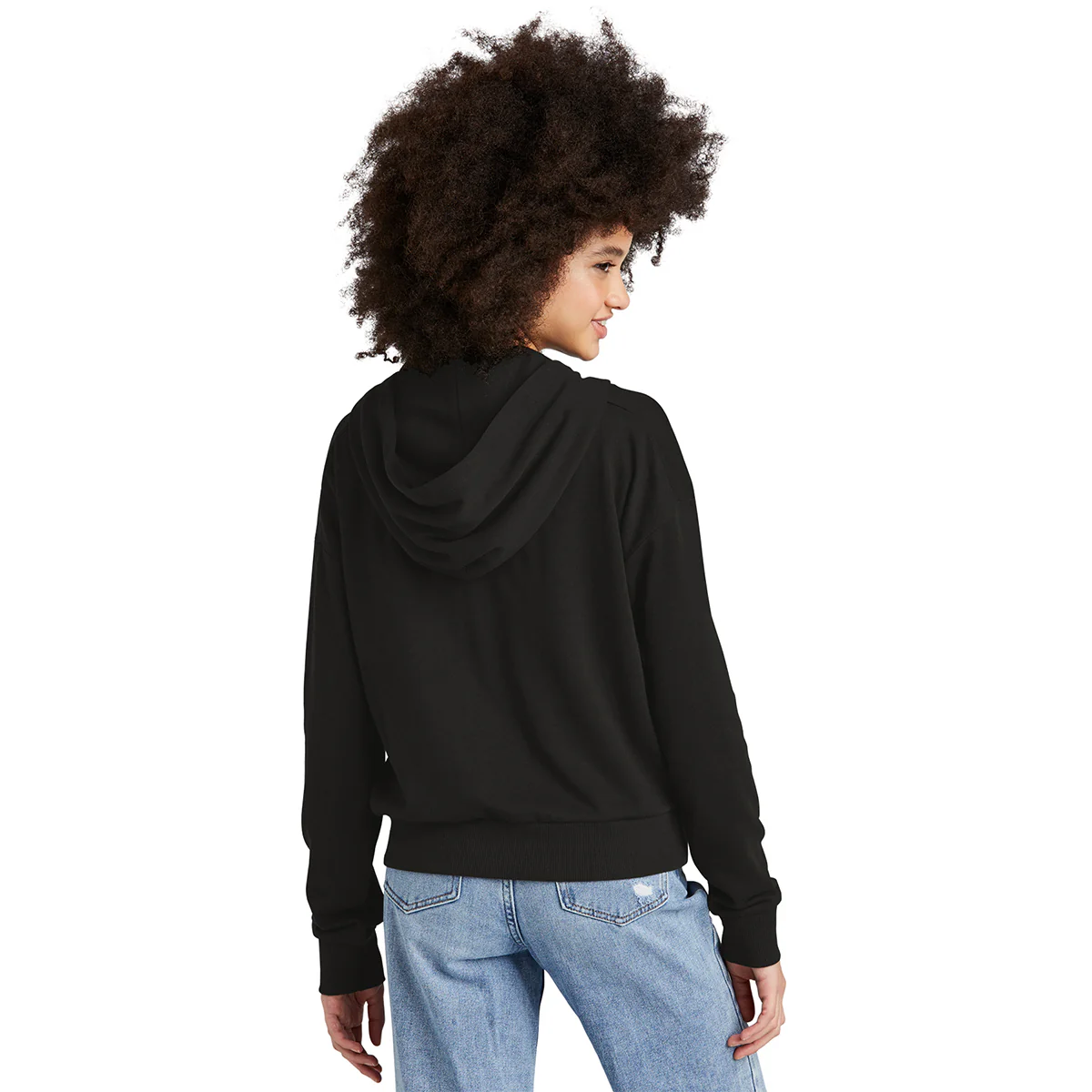 District Women's Black Perfect Tri Fleece 1/2-Zip Pullover - Image 4