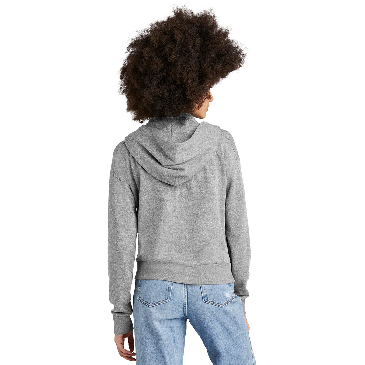 District Women's Grey Frost Perfect Tri Fleece 1/2-Zip Pullover - Image 4