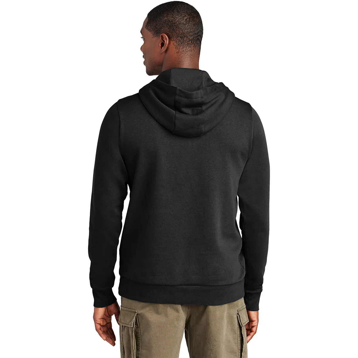 District Men's Black Wash Fleece Hoodie - Image 4