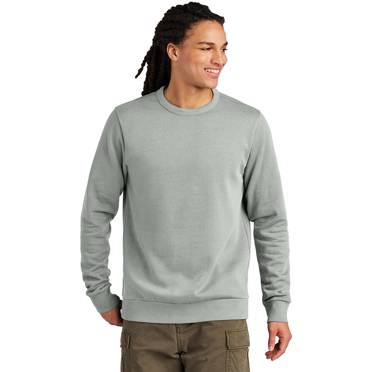 District Men's Gusty Grey Wash Fleece Crew - Image 3