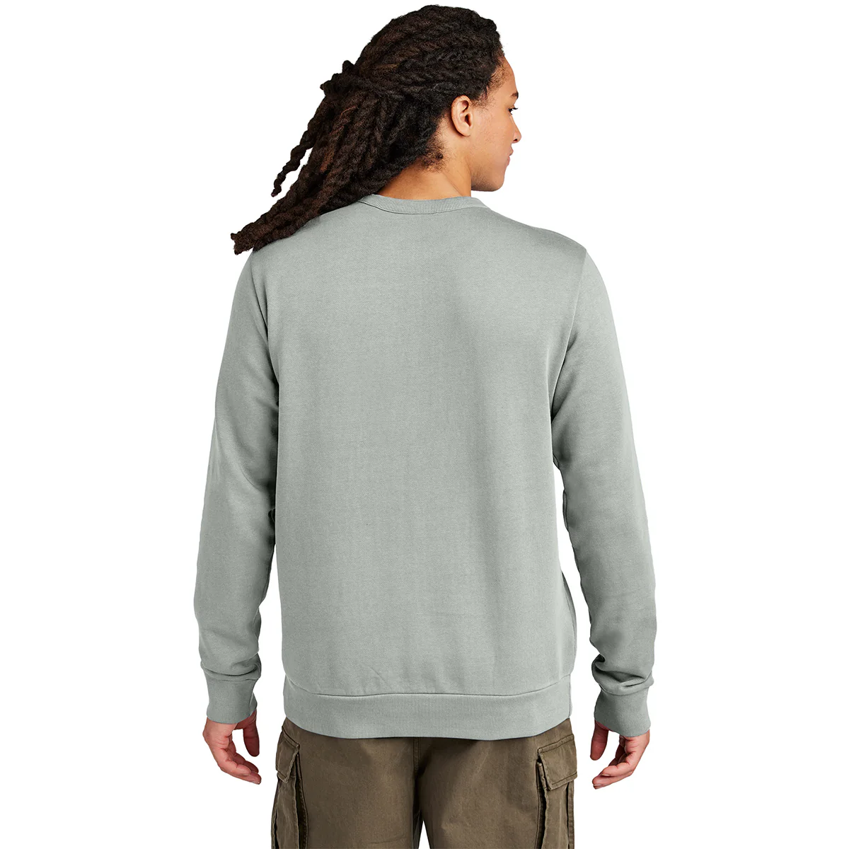 District Men's Gusty Grey Wash Fleece Crew - Image 4