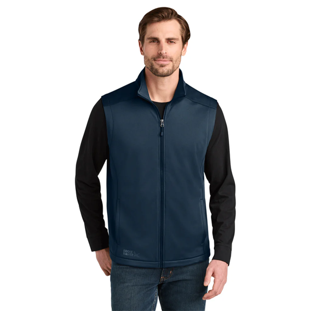 Eddie Bauer Men's River Blue Navy Smooth Mid Layer Fleece Vest - Image 3