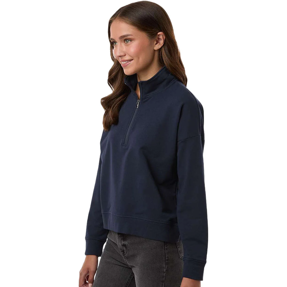 Independent Trading Co. Women's Classic Navy Perform Quarter-Zip Pullover - Image 5