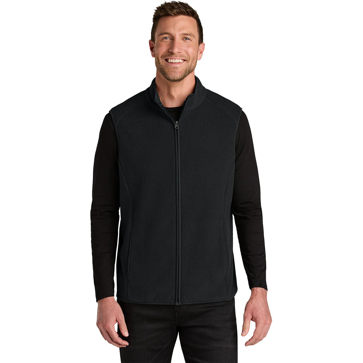 Port Authority Men's Deep Black C-FREE Fleece Vest - Image 3