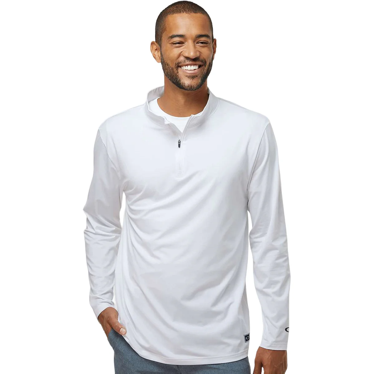 Oakley Men's White Team Issue Podium Quarter-Zip Pullover - Image 3