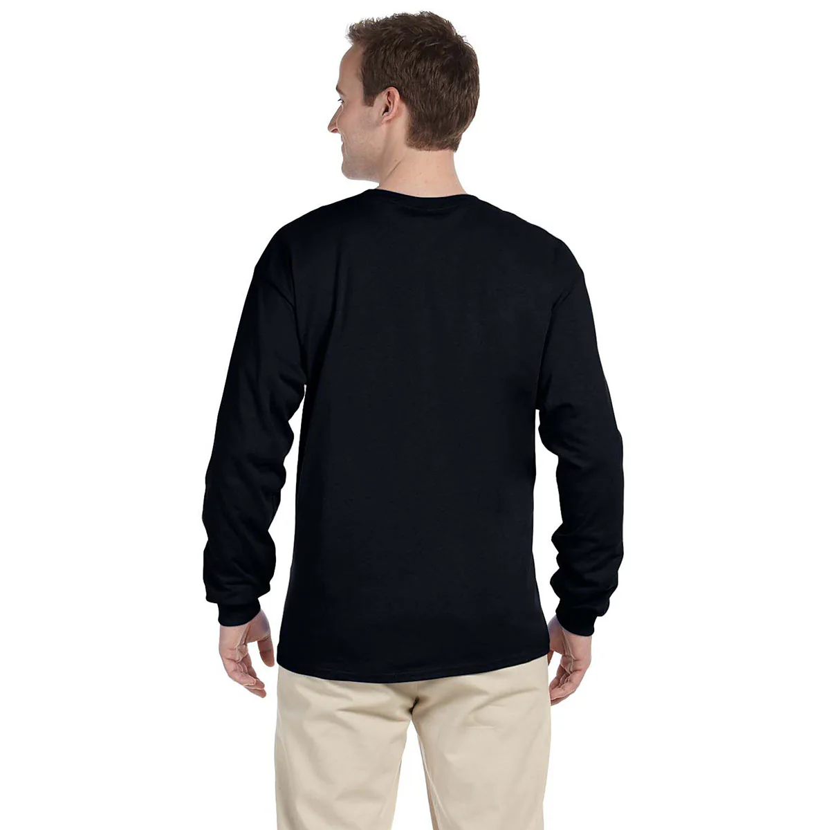 Gildan Men's Black Ultra Cotton Long Sleeve T-Shirt - Image 2
