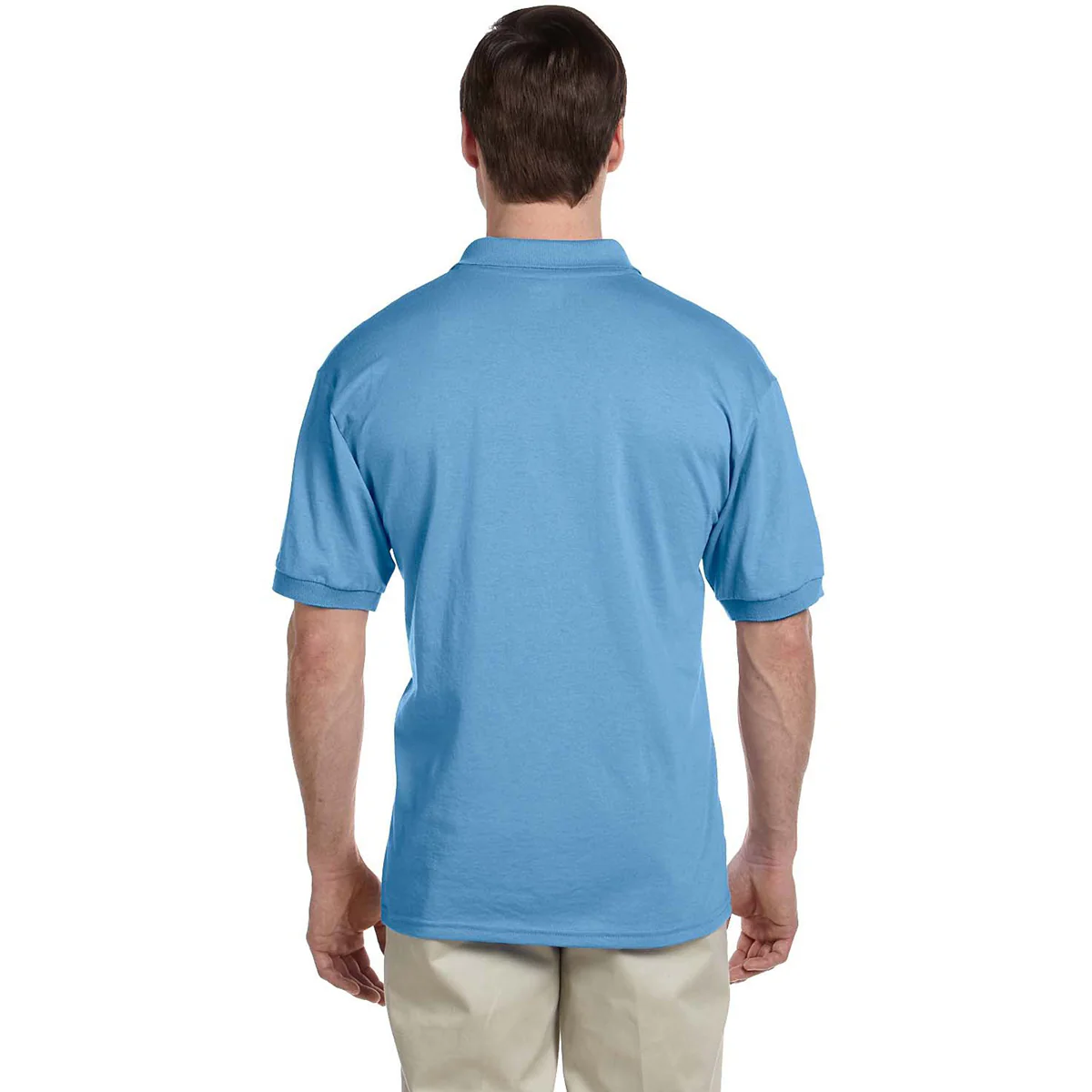 Gildan Men's Carolina Blue 6 oz. 50/50 Jersey Polo - Image 5