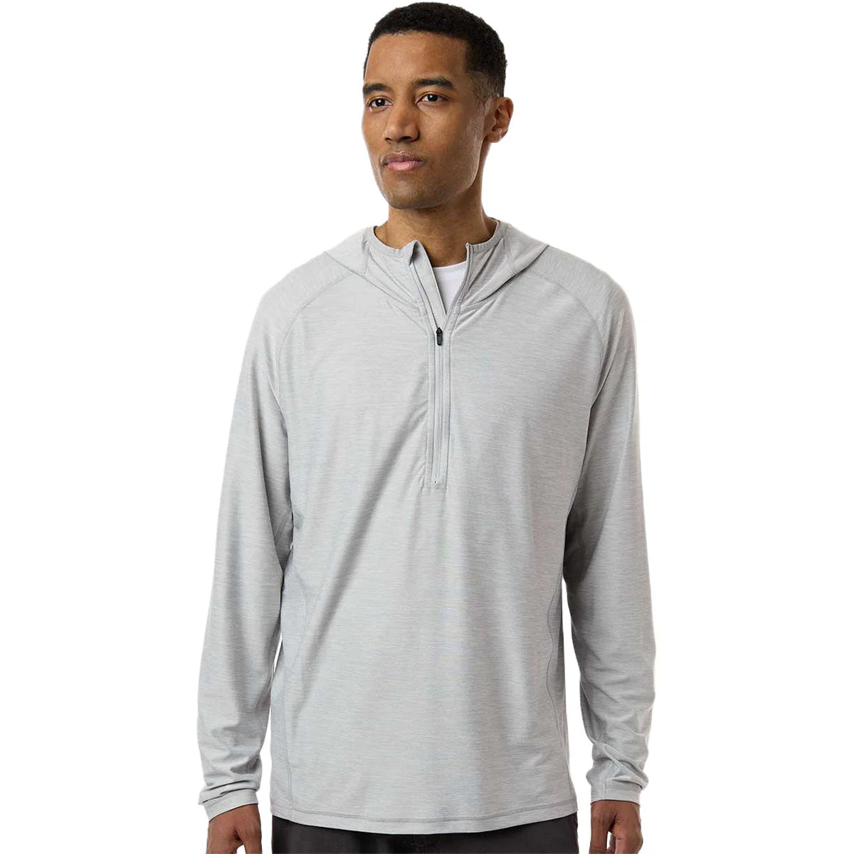 HUK Men's Harbor Mist Atoll Half-Zip Hooded Pullover - Image 3