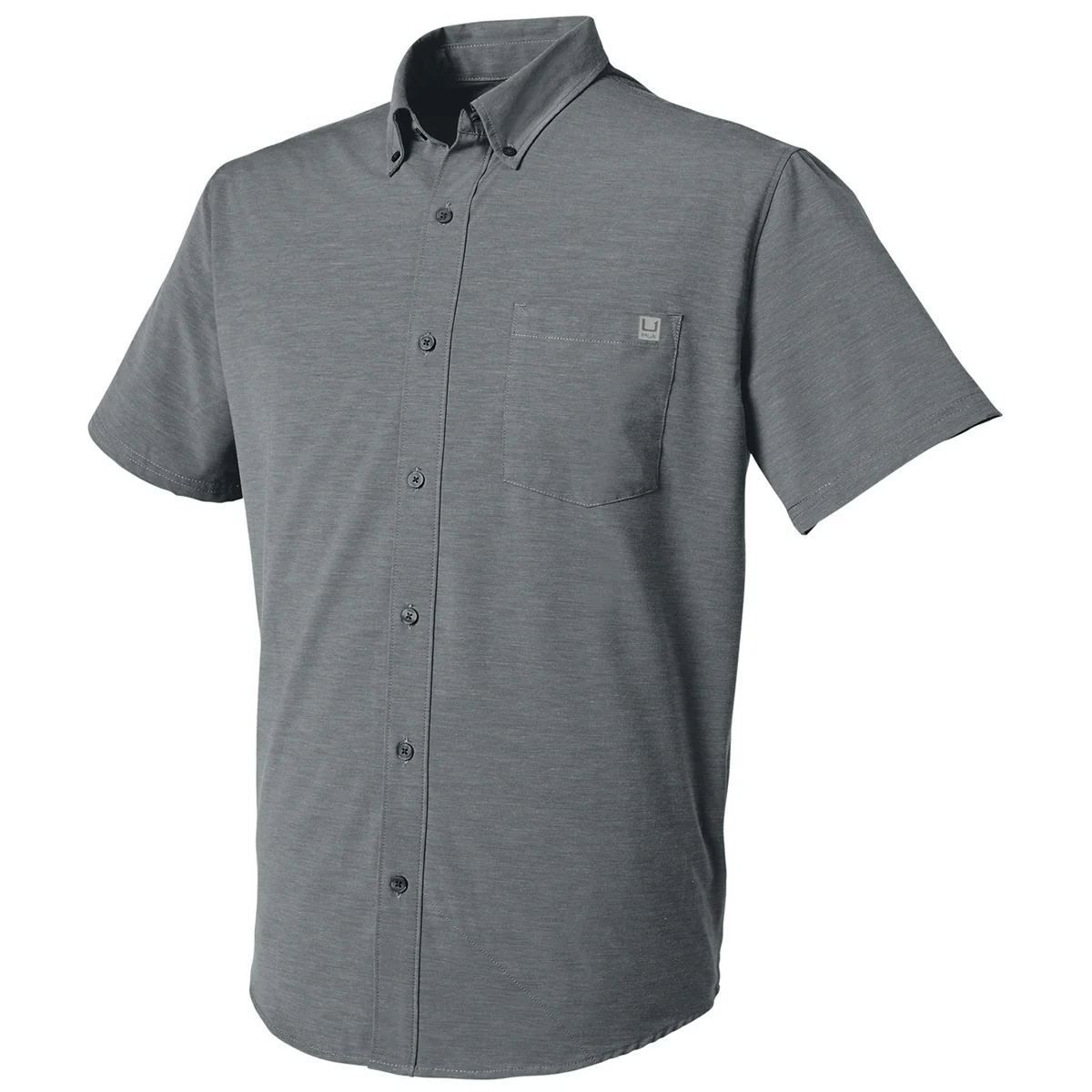 HUK Men's Volcanic Ash Kona Solid Short Sleeve Shirt - Image 3