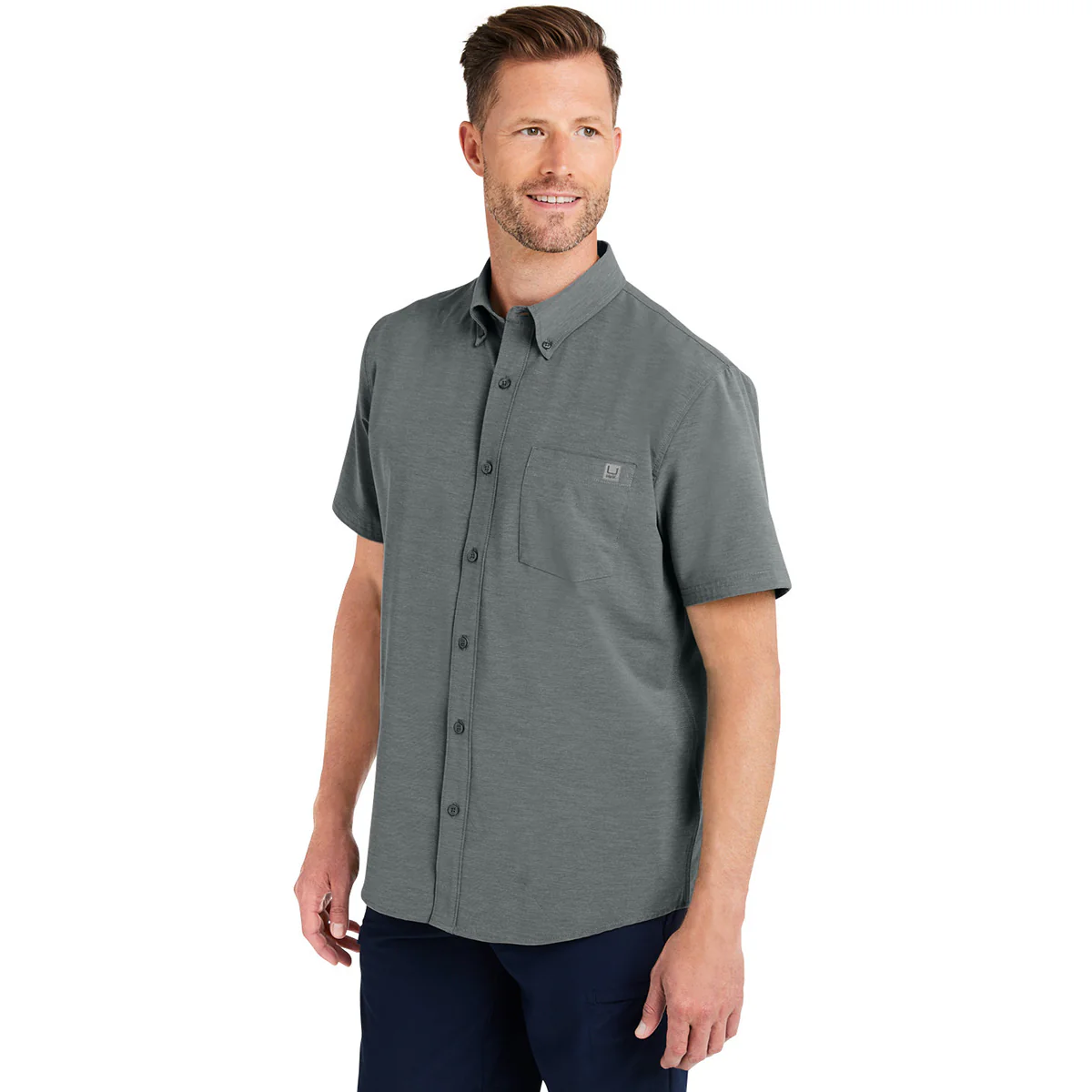 HUK Men's Volcanic Ash Kona Solid Short Sleeve Shirt - Image 6