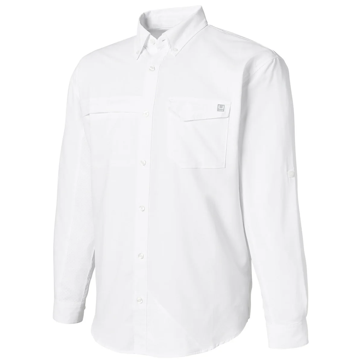 HUK Men's White Tide Point Long Sleeve Shirt - Image 3
