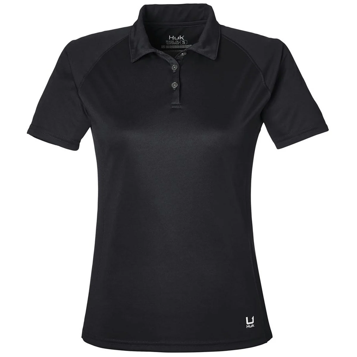 HUK Women's Black LoPro Solid Performance Polo