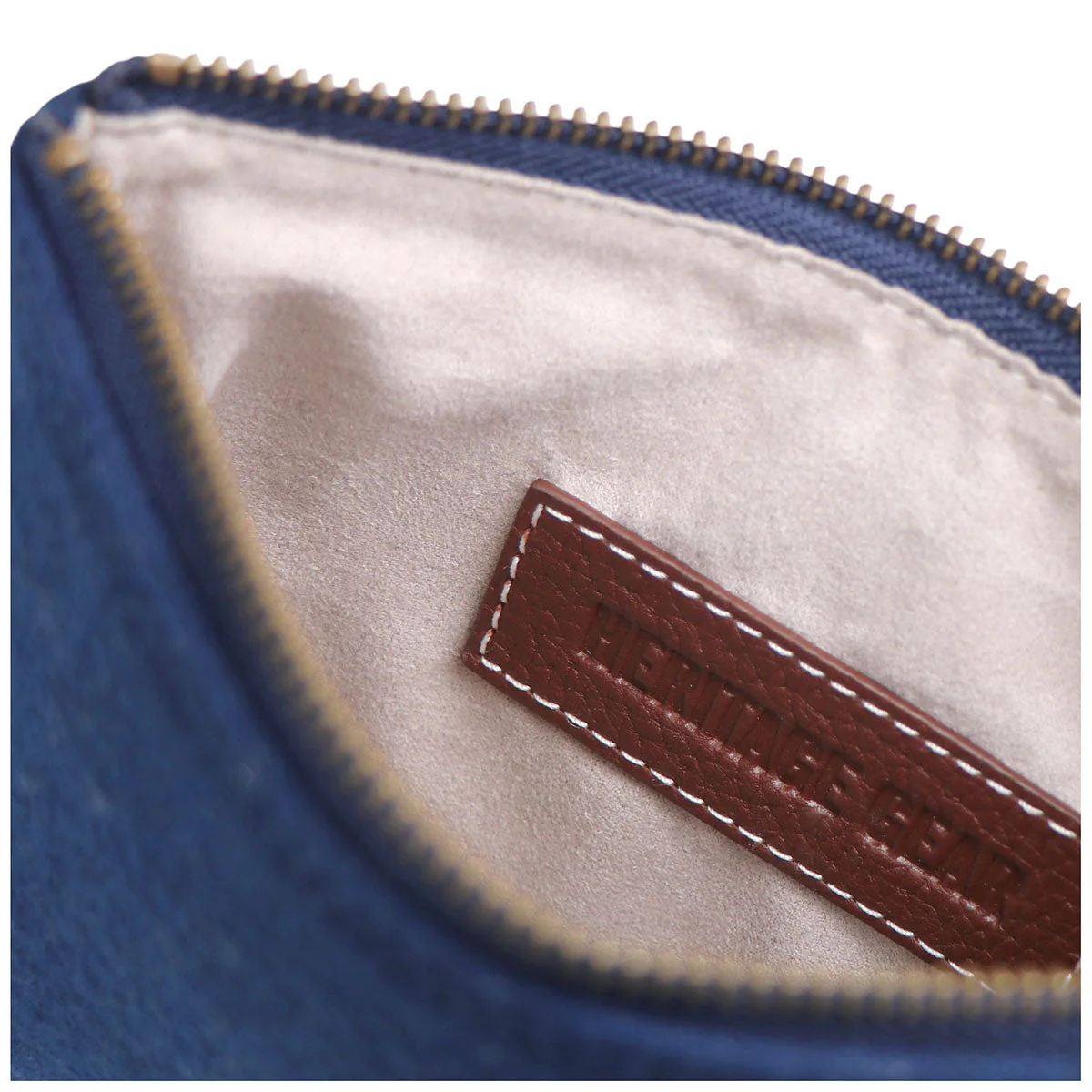 Heritage Gear Navy/Tan Wool Valuables Pouch - Image 4