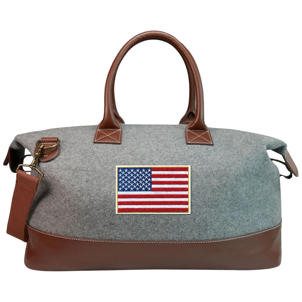 Heritage Gear Grey/Tan Wool Weekender Duffle Bag