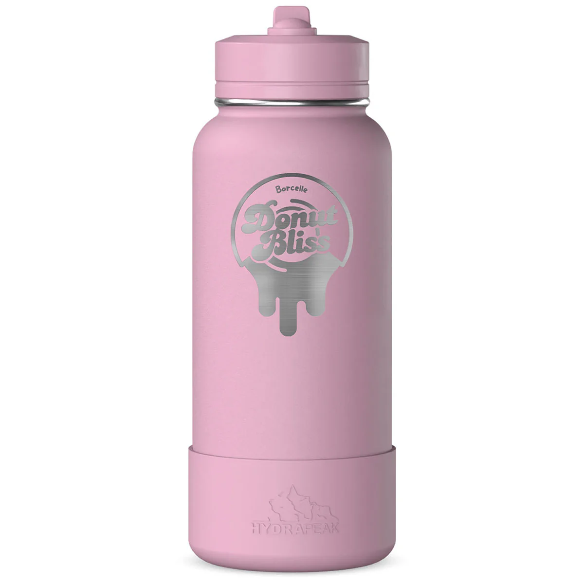 Hydrapeak Cotton Pink 32oz Insulated Water Bottle w/ Straw Lid - Image 2