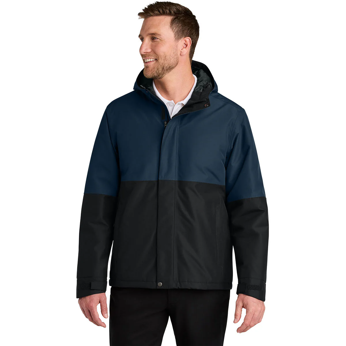 Port Authority Men's Dress Blue Navy/Deep Black Insulated Heavy Ripstop Jacket - Image 3