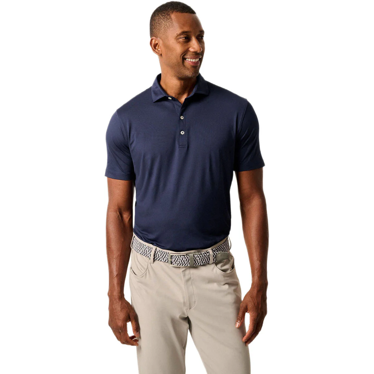 Johnnie-O Men's Solid Navy Huron Solid Featherweight Performance Polo - Image 2