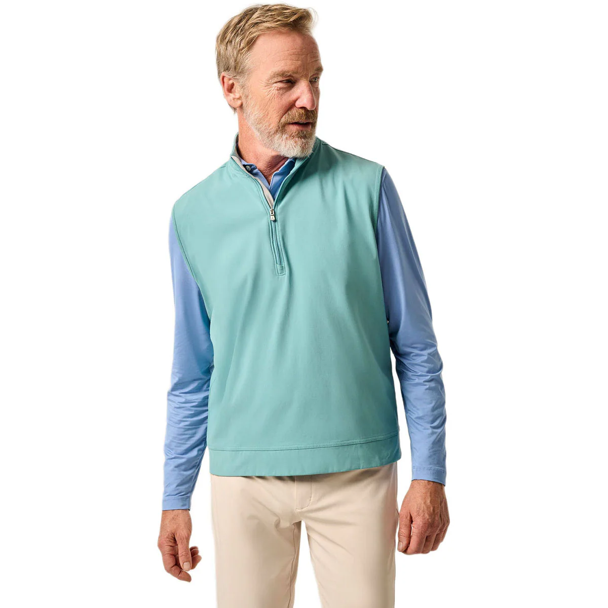 Johnnie-O Men's Green Grass Torque 1/4 Zip Performance Vest - Image 2