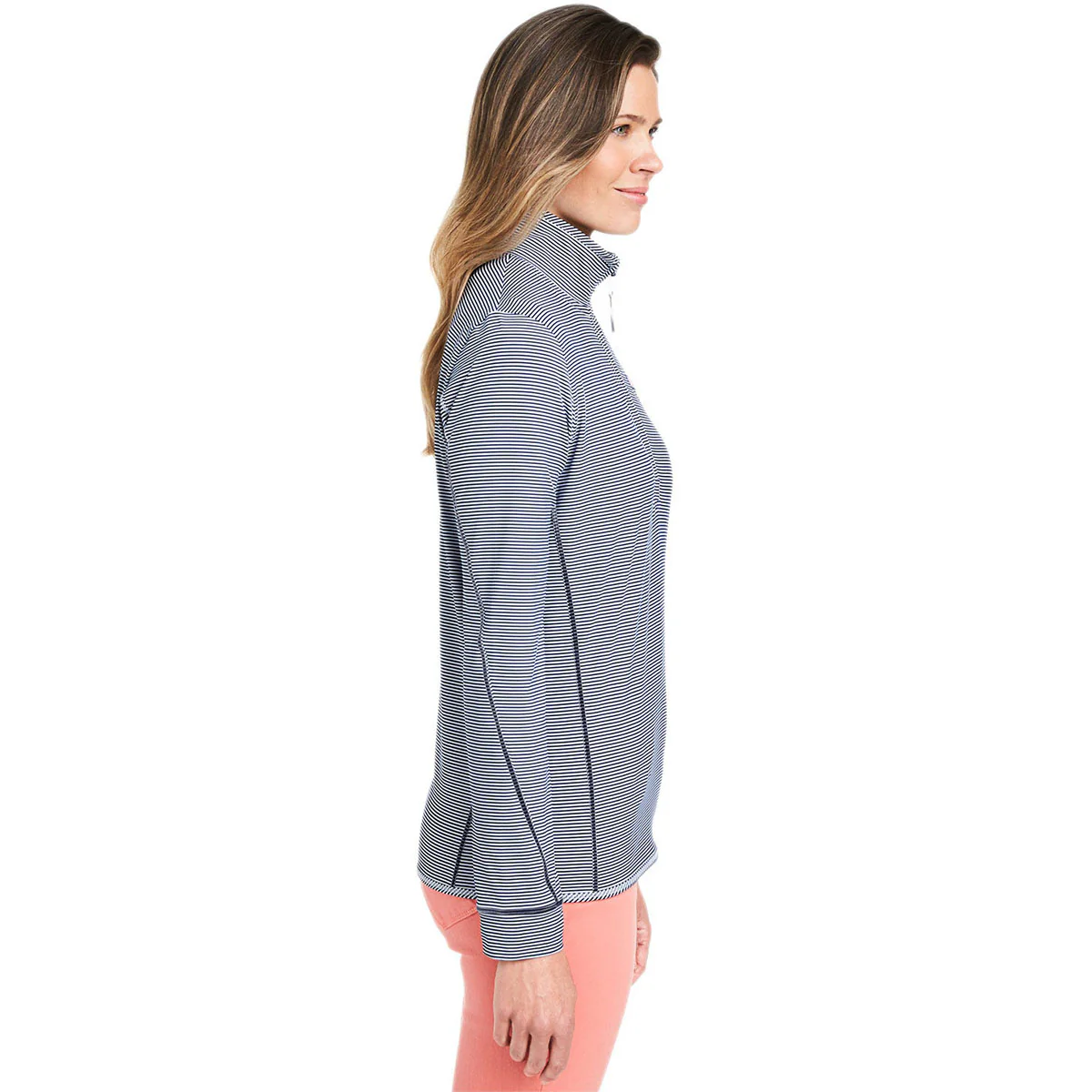 Vineyard Vines Women's Deep Bay Microstripe Sankaty Half-Zip Pullover - Image 3