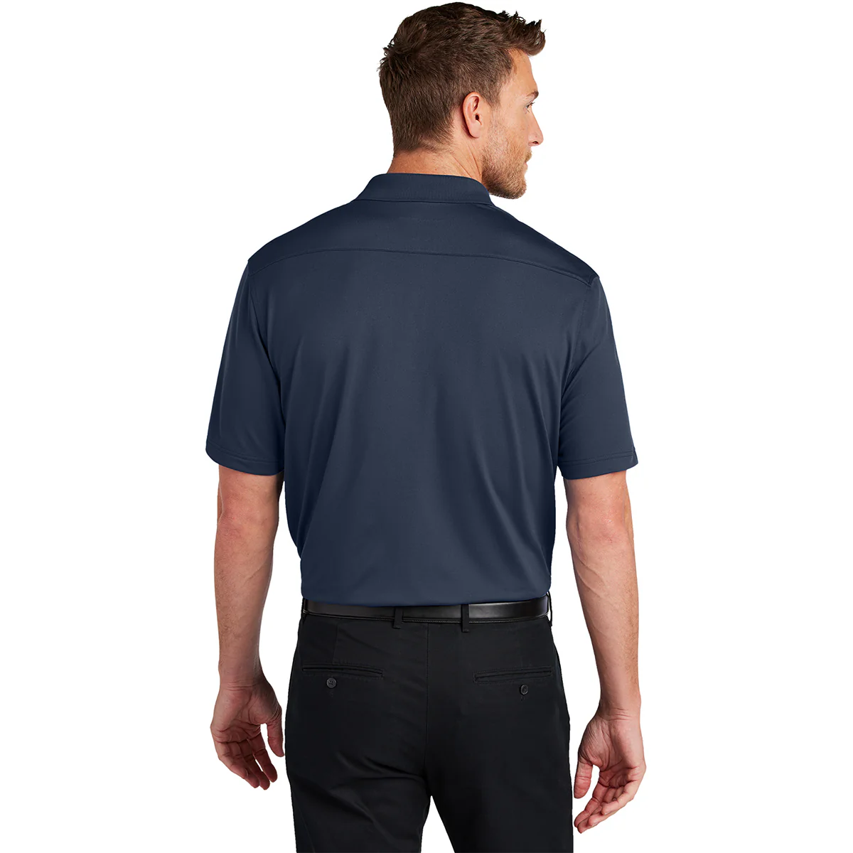 Port Authority Men's River Blue Navy City Stretch Flat Knit Polo - Image 4