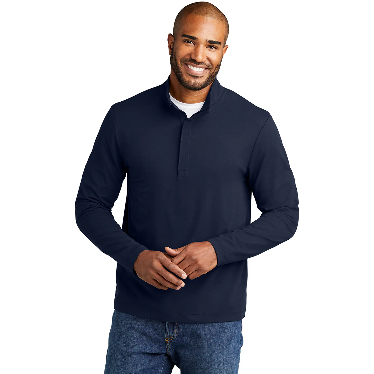 Port Authority Men's River Blue Navy Fairway Stretch Quarter Zip - Image 3