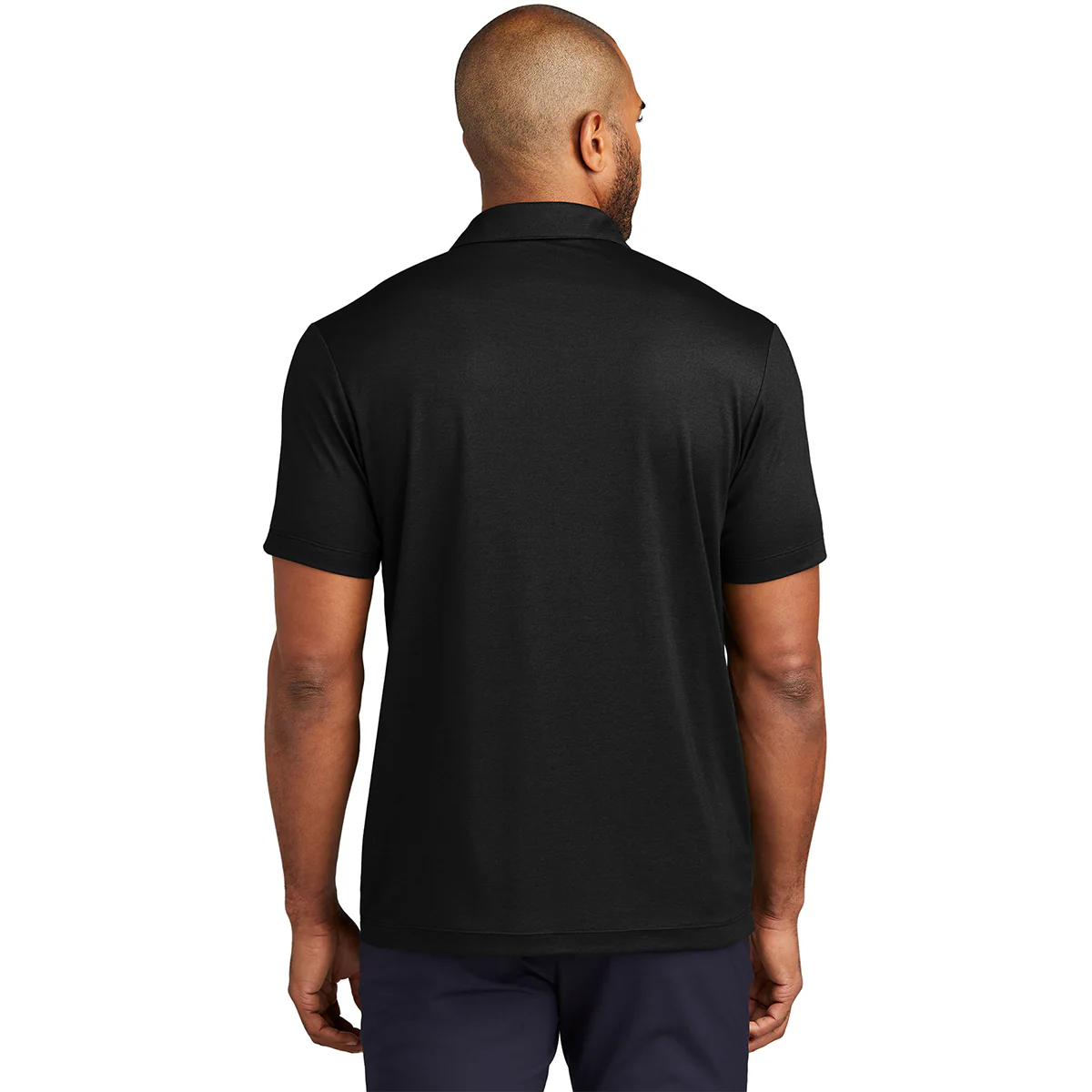 Port Authority Men's Black Heather Fine Pique Blend Polo - Image 4