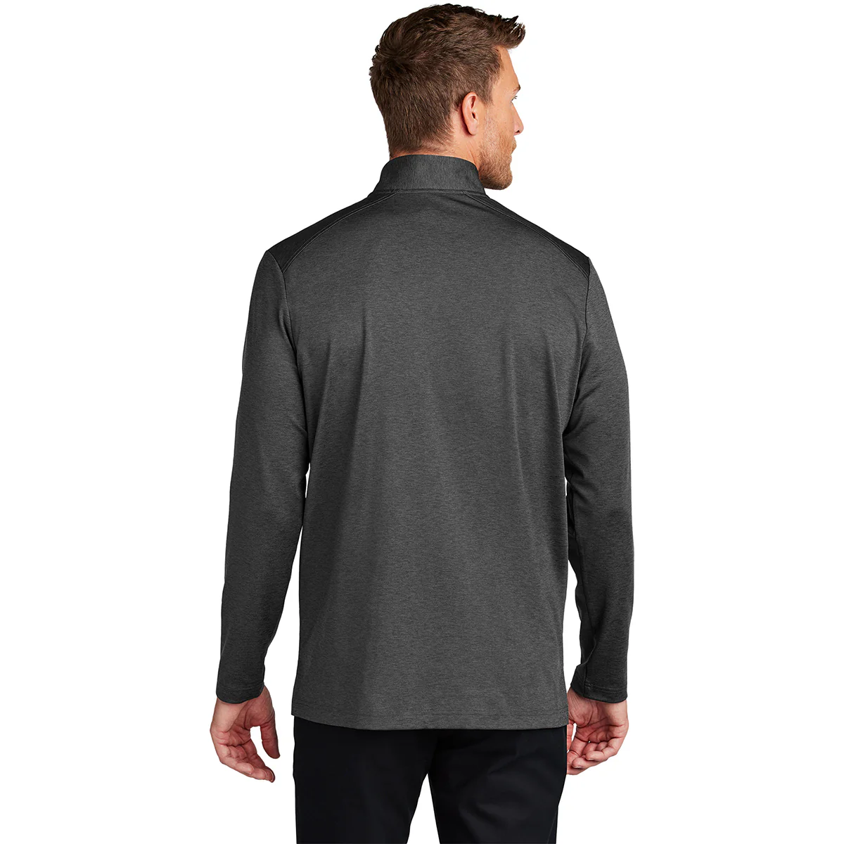 Port Authority Men's Grey Steel Heather C-FREE Double Knit 1/4-Zip - Image 4