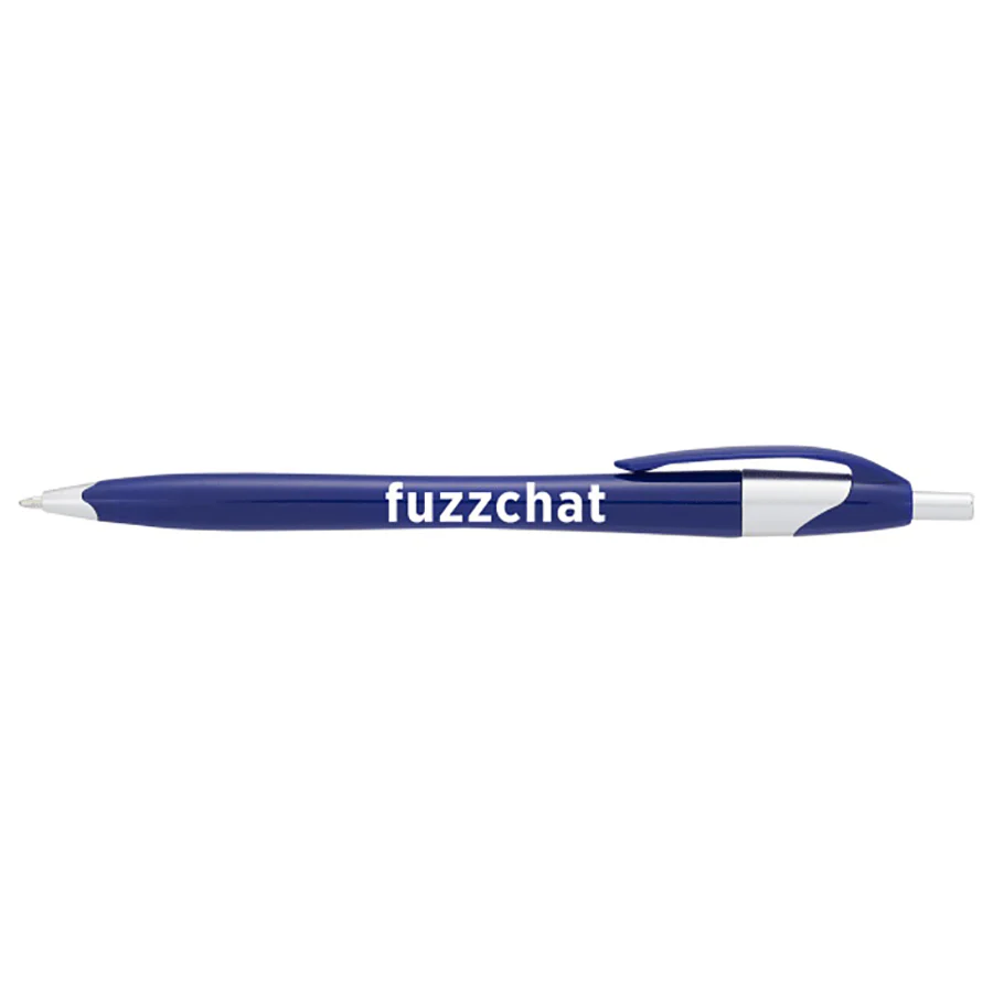 Bullet Blue w/Silver Trim Cougar Retractable Ballpoint Pen - Image 2