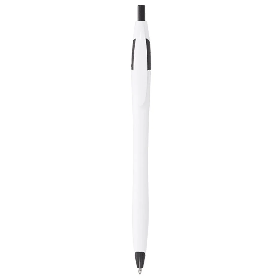 Bullet White w/Black Trim Cougar Retractable Ballpoint Pen - Image 4